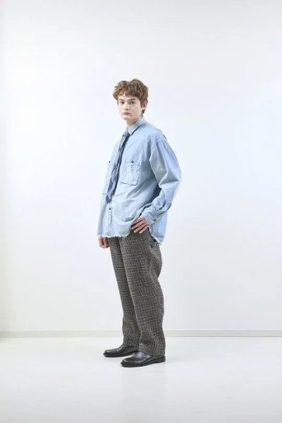 画像1: 【H.UNIT/エイチユニット】　Chambray big pocket work shirt (Customize)